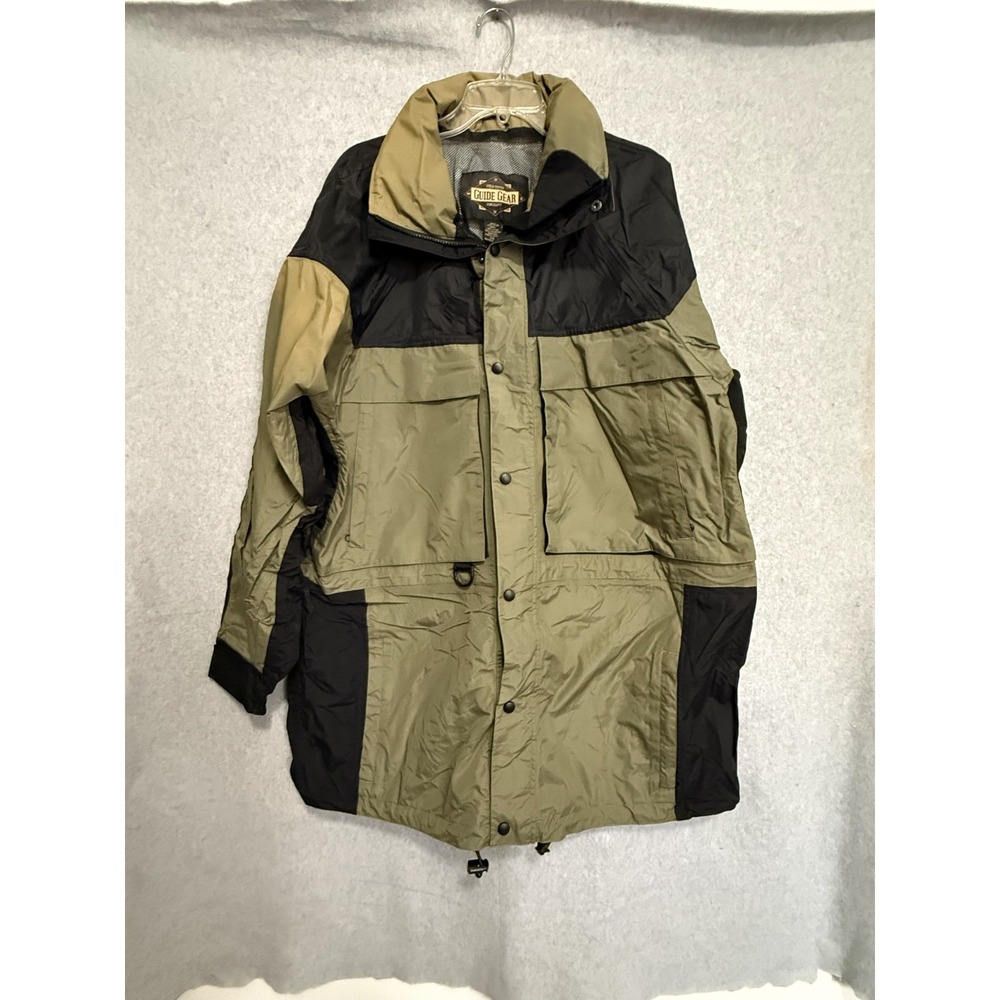 Guide Gear Field Jacket‎ Men's XXL Green Black Waterproof Rain Coat Parka NWT